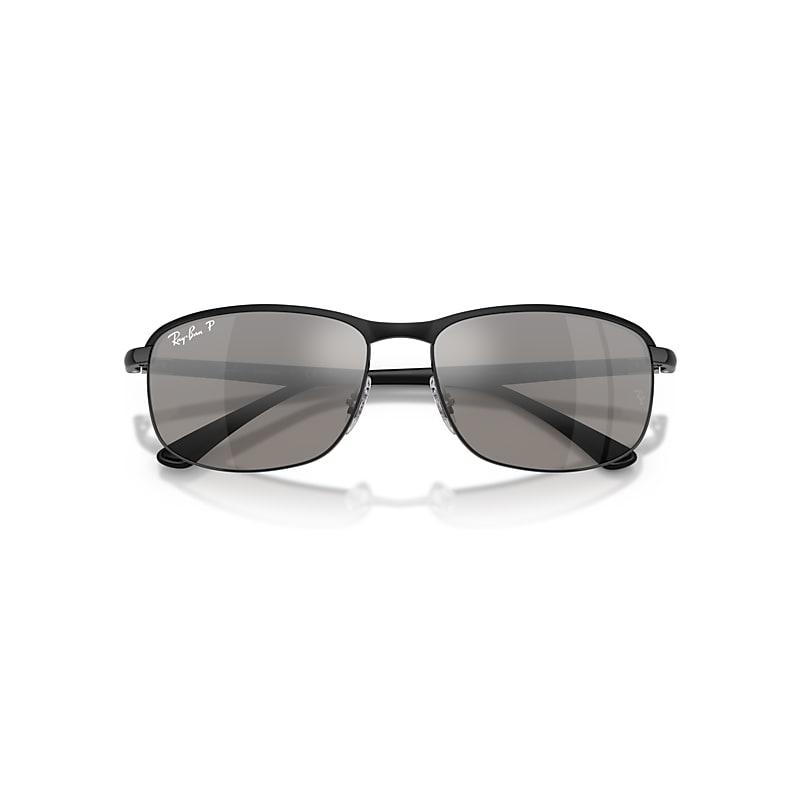 Ray-Ban Rb3671 Polarized+ Lenses Sunglasses Black Frame Silver Lenses Polarized by RAY-BAN