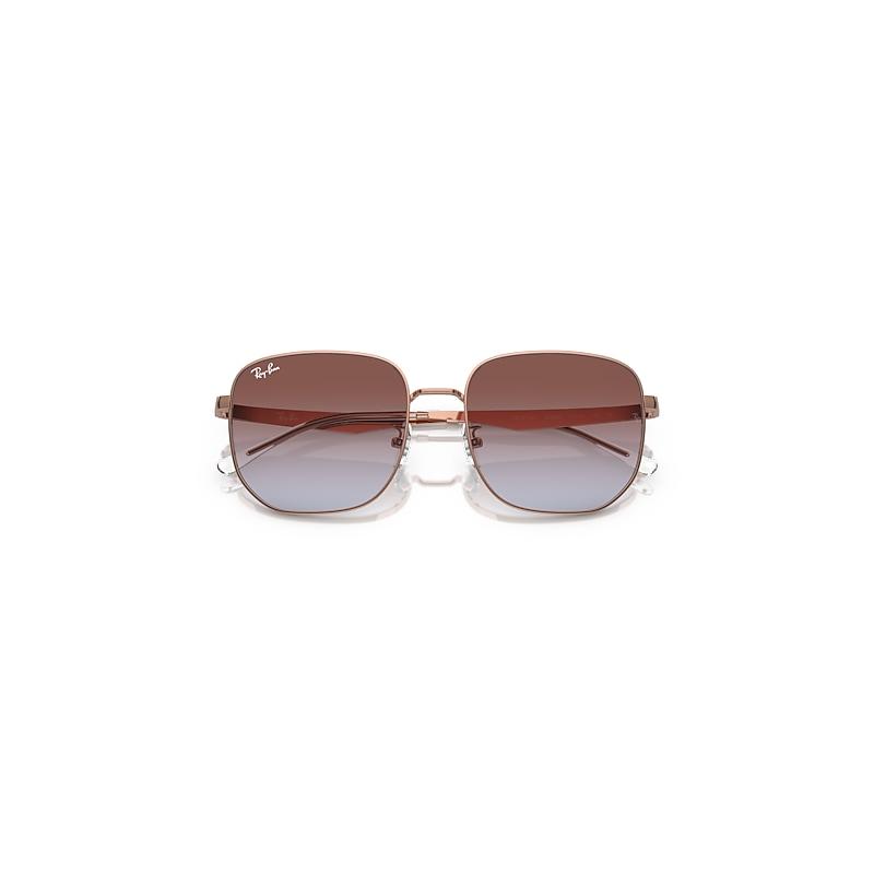 Ray-Ban Rb3713d Sunglasses Rose Gold Frame Violet Lenses by RAY-BAN