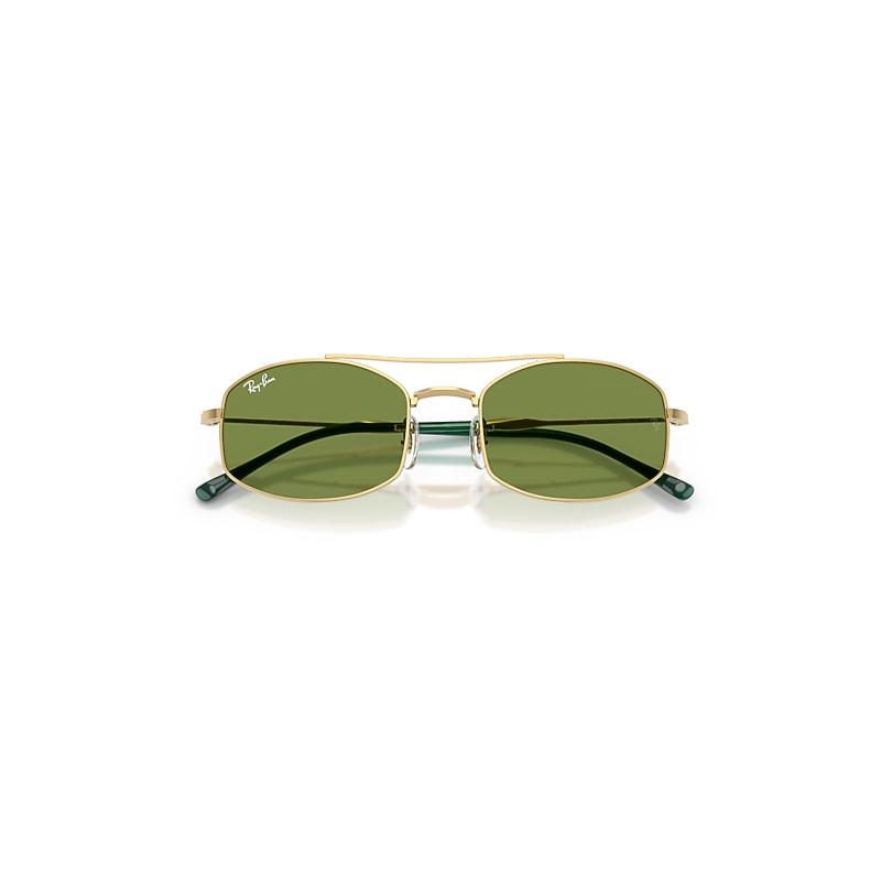 Ray-Ban Rb3719 Sunglasses Arista Gold Frame Green Lenses by RAY-BAN