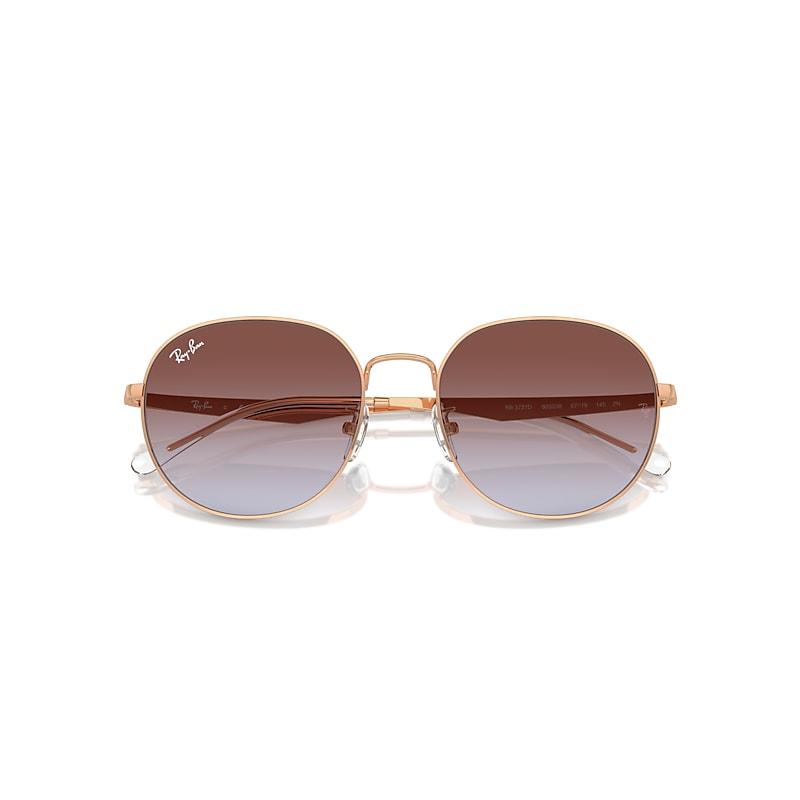 Ray-Ban Rb3727d Sunglasses Rose Gold Frame Blue Lenses by RAY-BAN