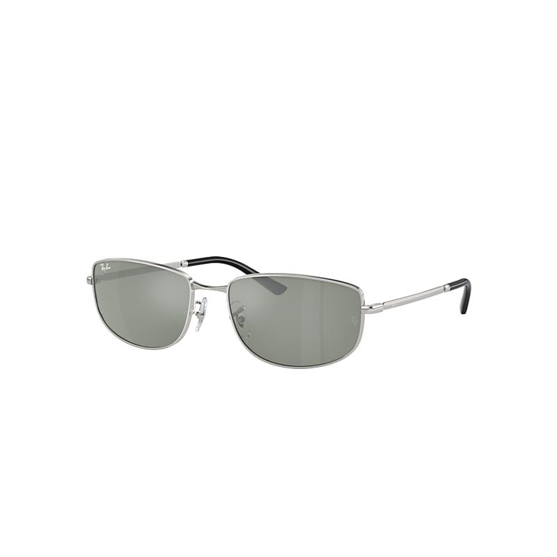 Ray-Ban Rb3732 Sunglasses Silver Frame Green Lenses by RAY-BAN