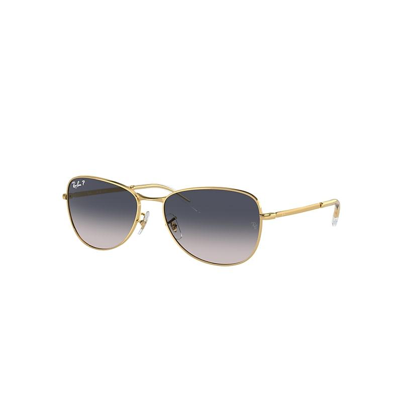 Ray-Ban Rb3733 Sunglasses Arista Gold Frame Blue Lenses Polarized by RAY-BAN
