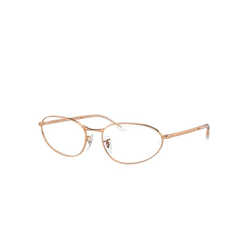 Ray-Ban Rb3734v Optics Eyeglasses Rose Gold Frame Clear Lenses Polarized by RAY-BAN