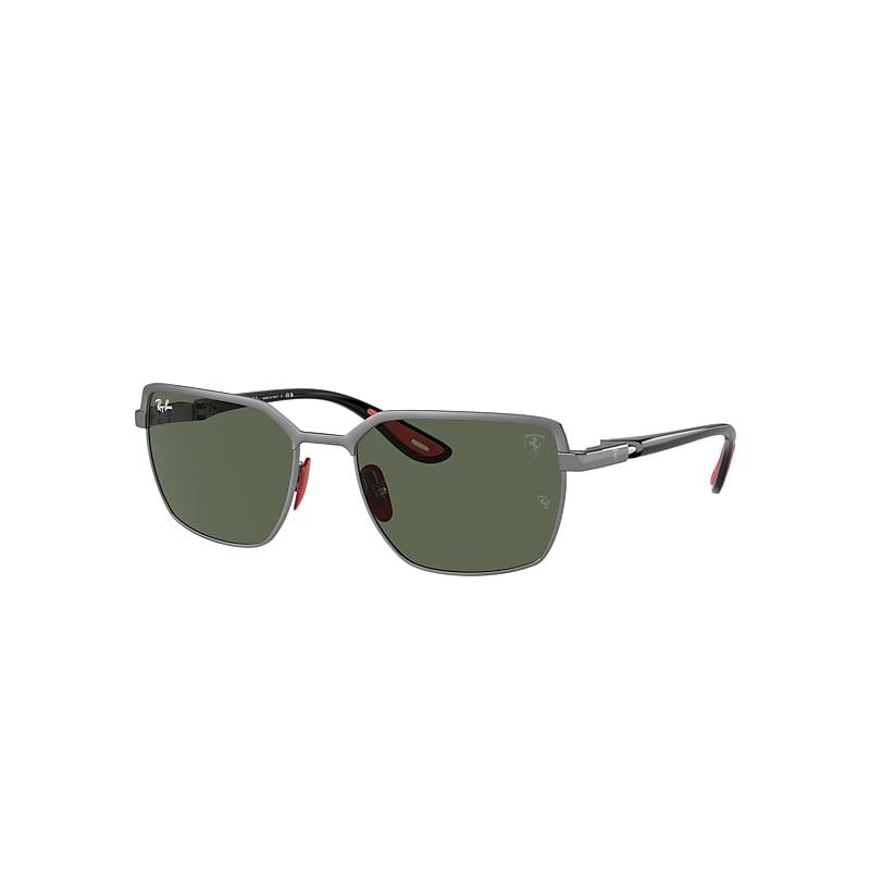 Ray-Ban Rb3743m Scuderia Ferrari Collection Sunglasses Black Frame Green Lenses by RAY-BAN