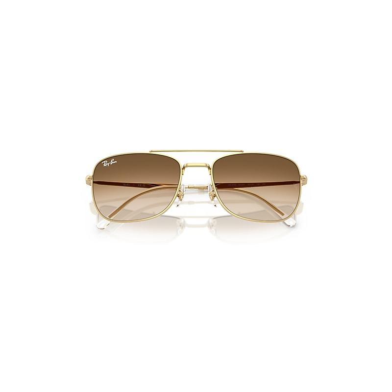 Ray-Ban Rb3755 Sunglasses Arista Gold Frame Brown Lenses by RAY-BAN