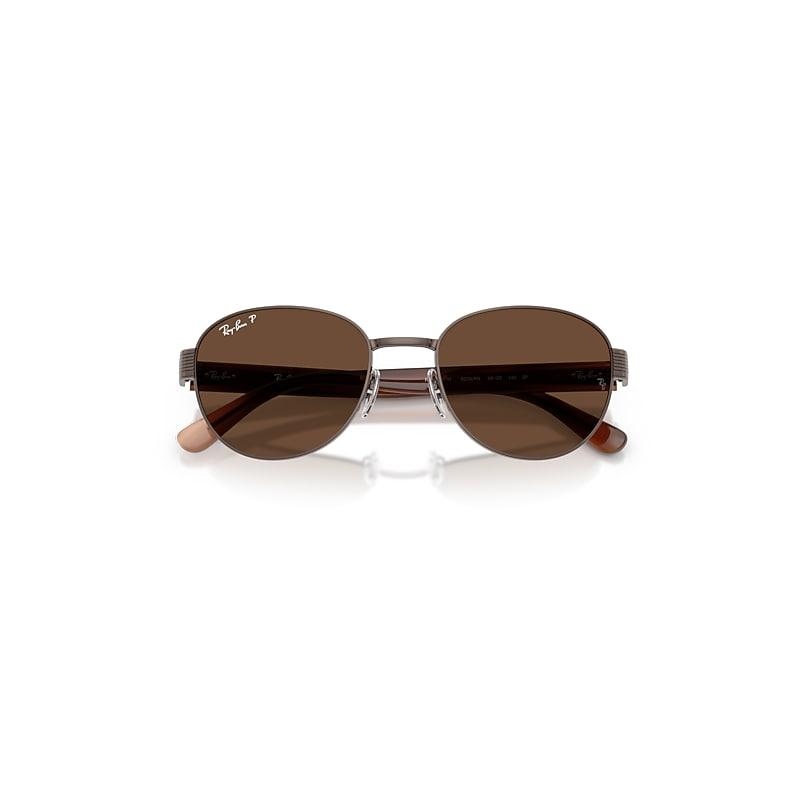 Ray-Ban Rb3766 Polarized+ Lenses Sunglasses Striped Brown Frame Brown Lenses Polarized by RAY-BAN