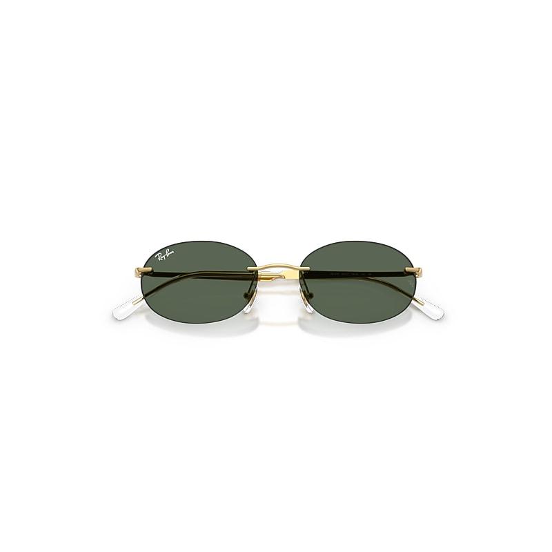 Ray-Ban Rb3767 Sunglasses Arista Gold Frame Green Lenses by RAY-BAN