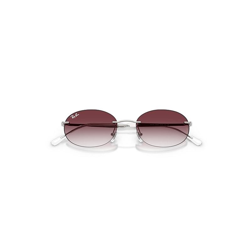 Ray-Ban Rb3767 Sunglasses Silver Frame Violet Lenses by RAY-BAN