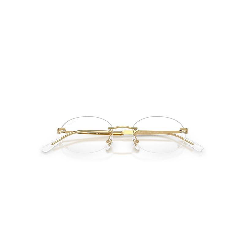 Ray-Ban Rb3767v Optics Eyeglasses Arista Gold Frame Clear Lenses Polarized by RAY-BAN