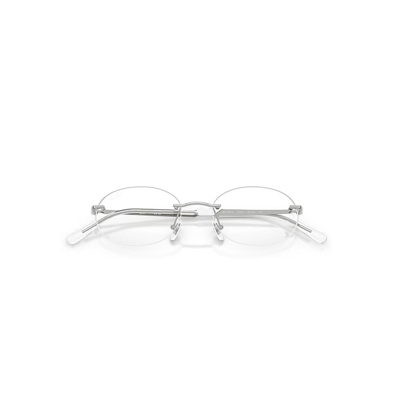 Ray-Ban Rb3767v Optics Eyeglasses Silver Frame Clear Lenses Polarized by RAY-BAN