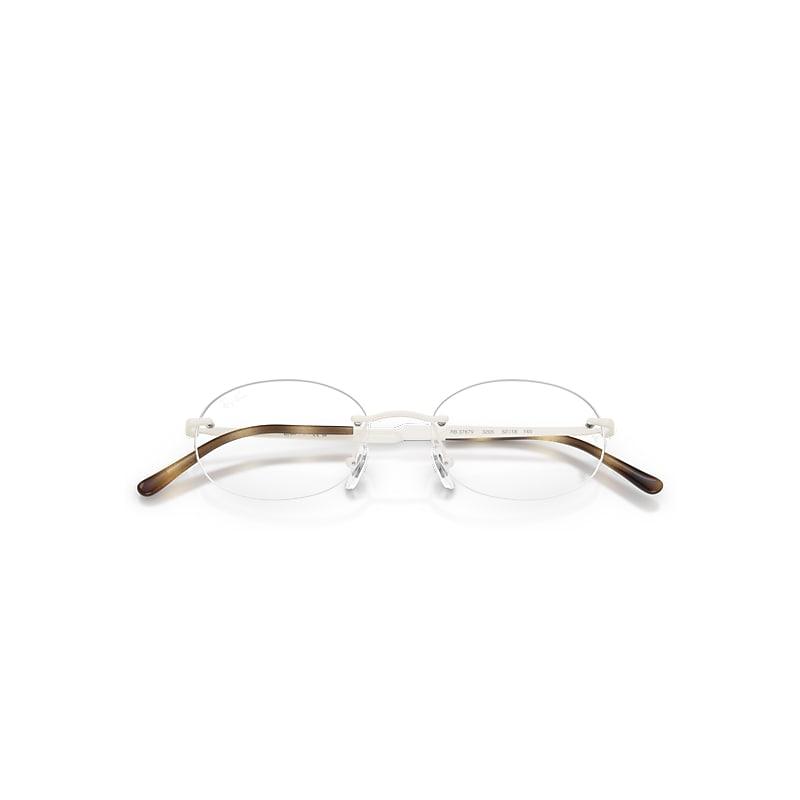 Ray-Ban Rb3767v Optics Eyeglasses White Frame Clear Lenses Polarized by RAY-BAN