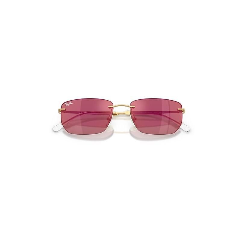 Ray-Ban Rb3768 Sunglasses Arista Gold Frame Red Lenses by RAY-BAN