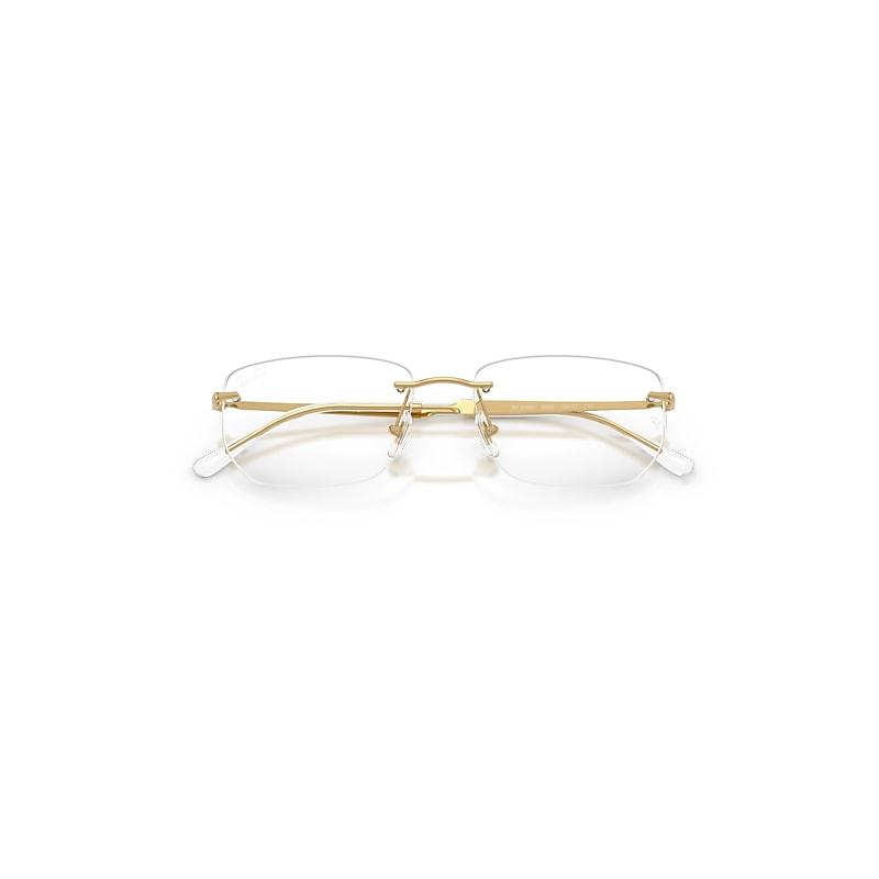 Ray-Ban Rb3768v Optics Eyeglasses Arista Gold Frame Clear Lenses Polarized by RAY-BAN