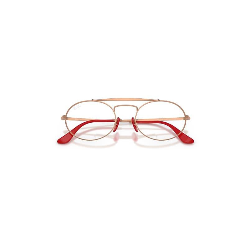 Ray-Ban Rb3775vm Optics Scuderia Ferrari Collection Eyeglasses Matte Rose Gold Frame Clear Lenses Polarized by RAY-BAN