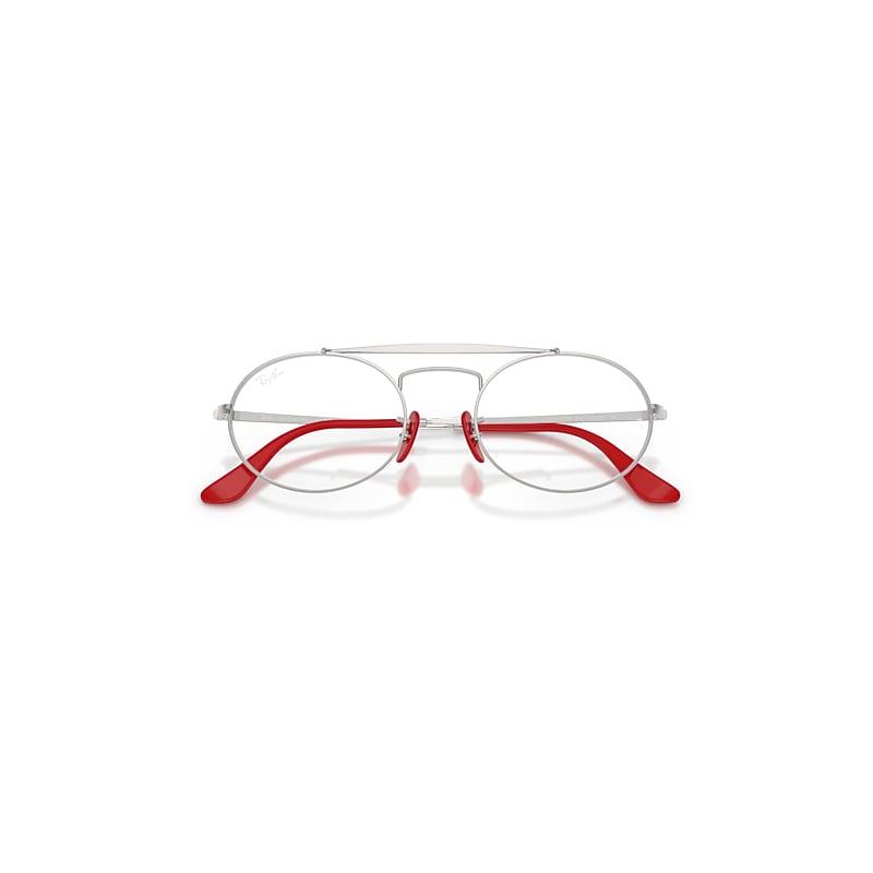 Ray-Ban Rb3775vm Optics Scuderia Ferrari Collection Eyeglasses Silver Frame Clear Lenses Polarized by RAY-BAN
