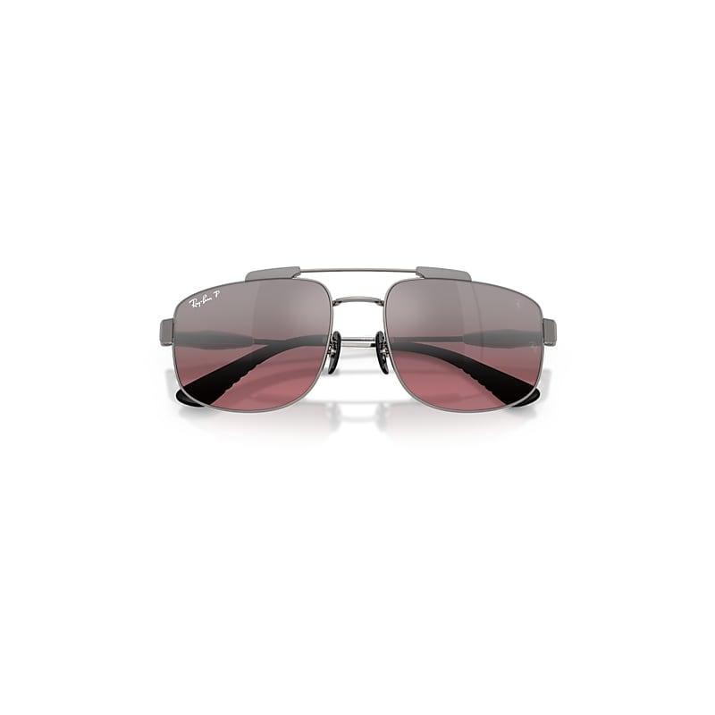 Ray-Ban Rb3789m Scuderia Ferrari Collection Polarized+ Lenses Sunglasses Gunmetal Frame Violet Lenses Polarized by RAY-BAN
