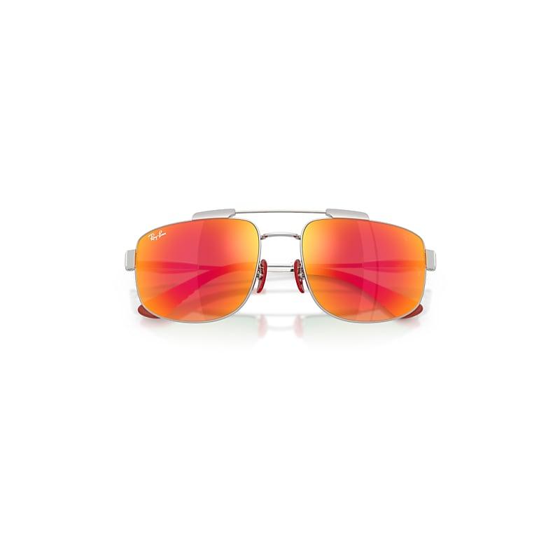 Ray-Ban Rb3789m Scuderia Ferrari Collection Sunglasses Silver Frame Grey Lenses by RAY-BAN