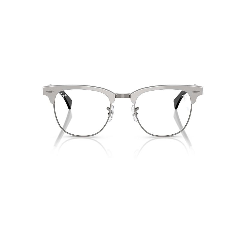 Ray-Ban Rb3807vm Optics Scuderia Ferrari Collection Eyeglasses Brushed Silver Frame Clear Lenses Polarized by RAY-BAN