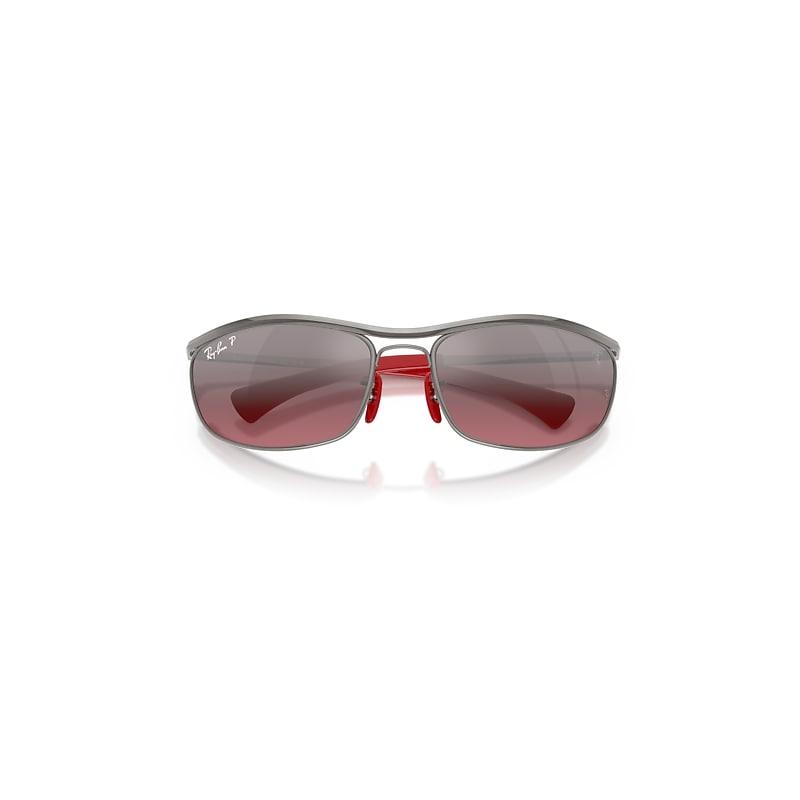 Ray-Ban Rb3819m Scuderia Ferrari Collection Polarized+ Lenses Sunglasses Gunmetal Frame Violet Lenses Polarized by RAY-BAN