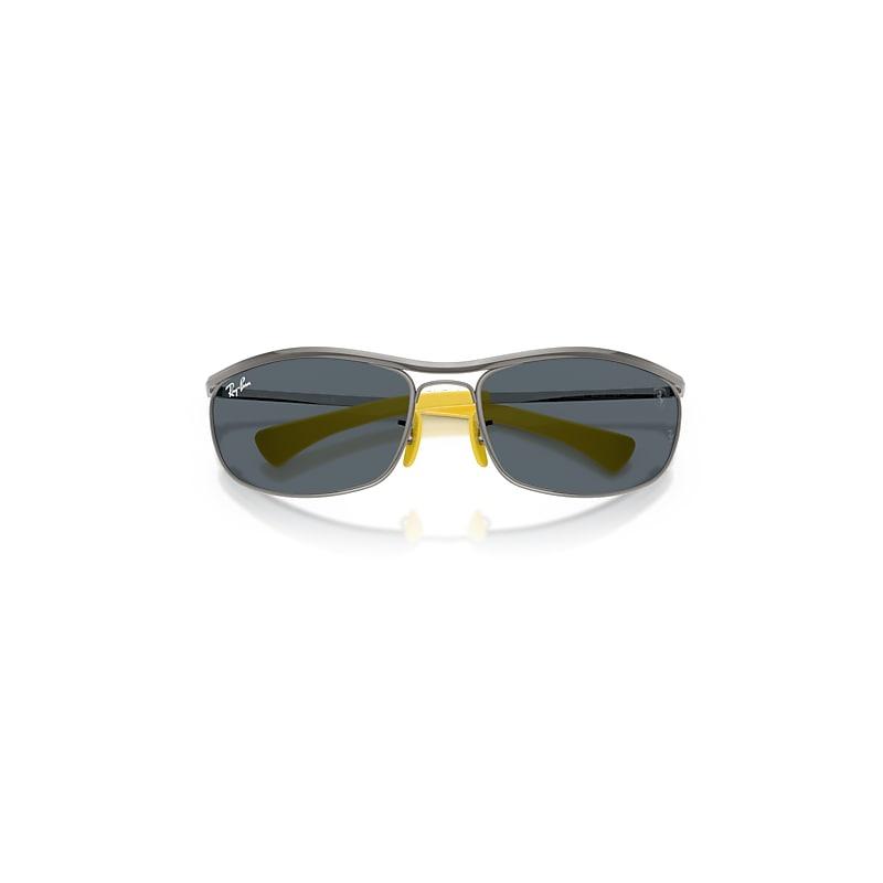 Ray-Ban Rb3819m Scuderia Ferrari Collection Sunglasses Gunmetal Frame Blue Lenses by undefined