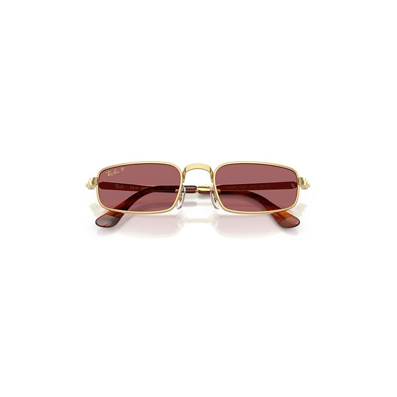 Ray-Ban Rb3927 By A$ap Rocky Sunglasses Arista Gold Frame Violet Lenses Polarized by RAY-BAN
