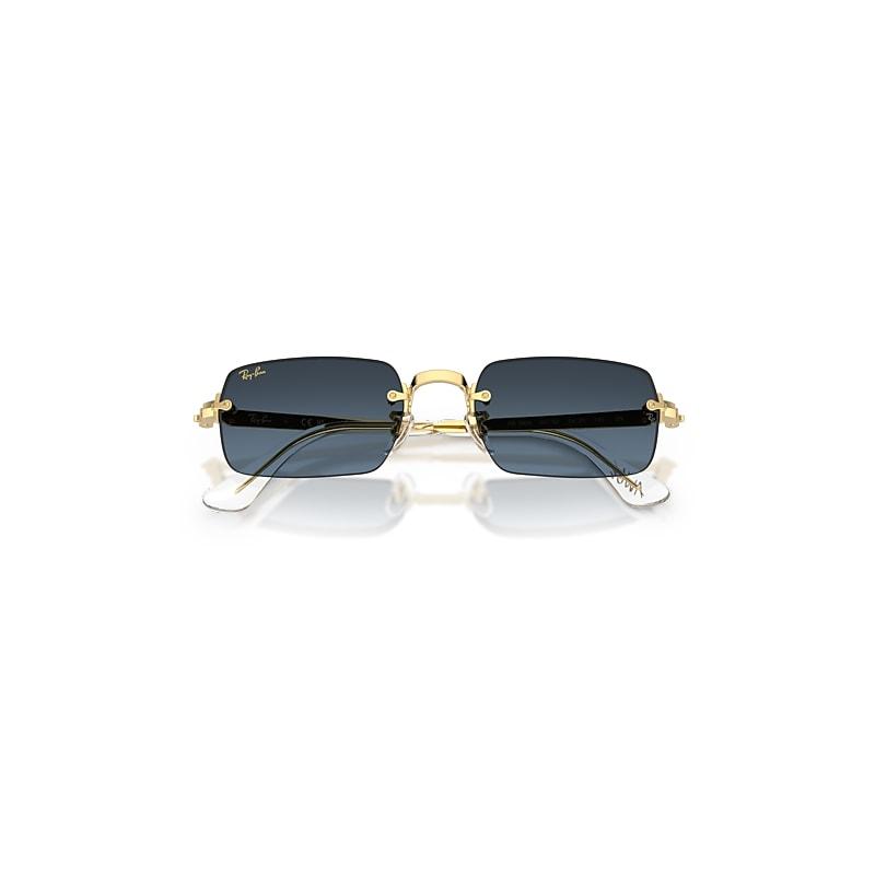Ray-Ban Rb3928 By A$ap Rocky Sunglasses Arista Gold Frame Blue Lenses by RAY-BAN