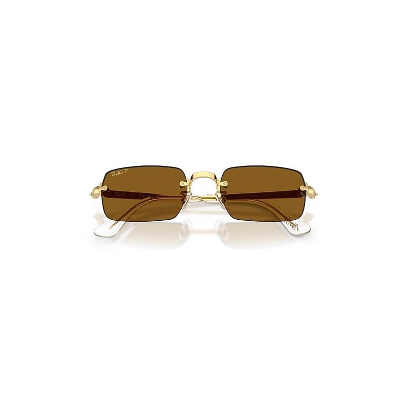 Ray-Ban Rb3928 By A$ap Rocky Sunglasses Arista Gold Frame Brown Lenses Polarized by RAY-BAN