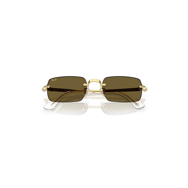Ray-Ban Rb3928 By A$ap Rocky Sunglasses Arista Gold Frame Brown Lenses by RAY-BAN