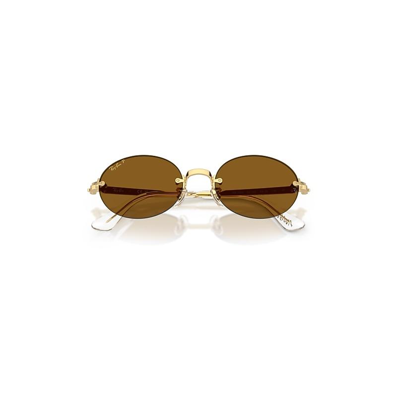 Ray-Ban Rb3929 By A$ap Rocky Sunglasses Arista Gold Frame Brown Lenses Polarized by RAY-BAN