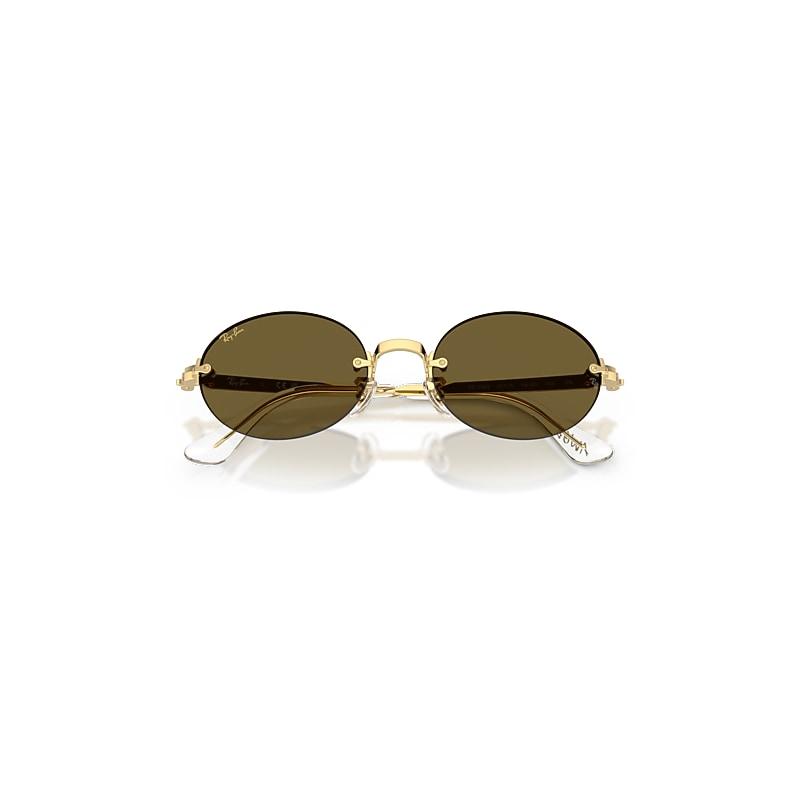Ray-Ban Rb3929 By A$ap Rocky Sunglasses Arista Gold Frame Brown Lenses by RAY-BAN