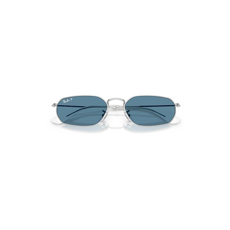 Ray-Ban Rb3947 Polarized+ Lenses Sunglasses Silver Frame Blue Lenses Polarized by RAY-BAN