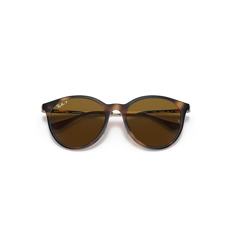 Ray-Ban Rb4334d Sunglasses Gold Frame Brown Lenses Polarized by RAY-BAN