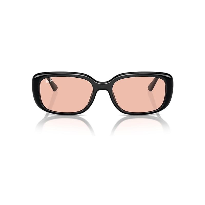 Ray-Ban Rb4421d Washed Lenses Bio-based Sunglasses Black Frame Pink Lenses by RAY-BAN