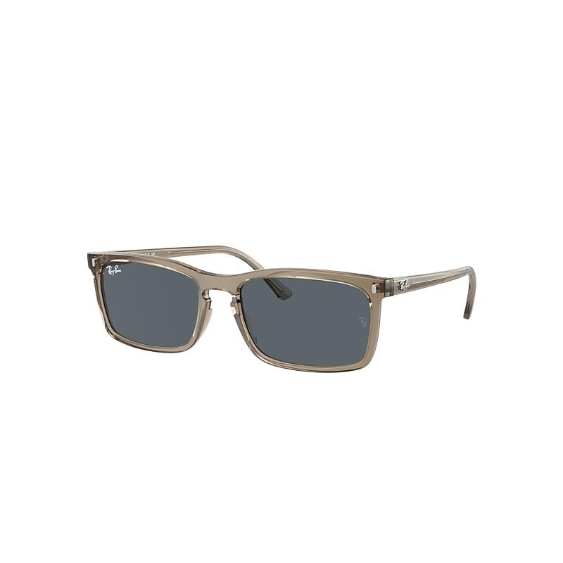 Ray-Ban Rb4435 Sunglasses Transparent Brown Frame Blue Lenses by RAY-BAN