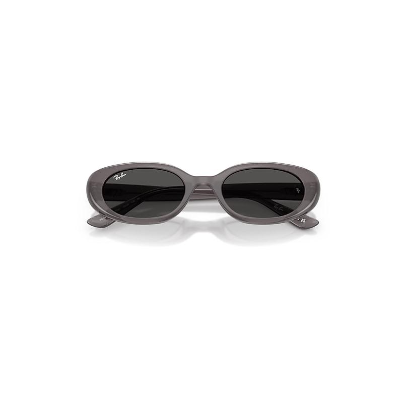 Ray-Ban Rb4441d Bio-based Sunglasses Transparent Dark Grey Frame Grey Lenses by RAY-BAN