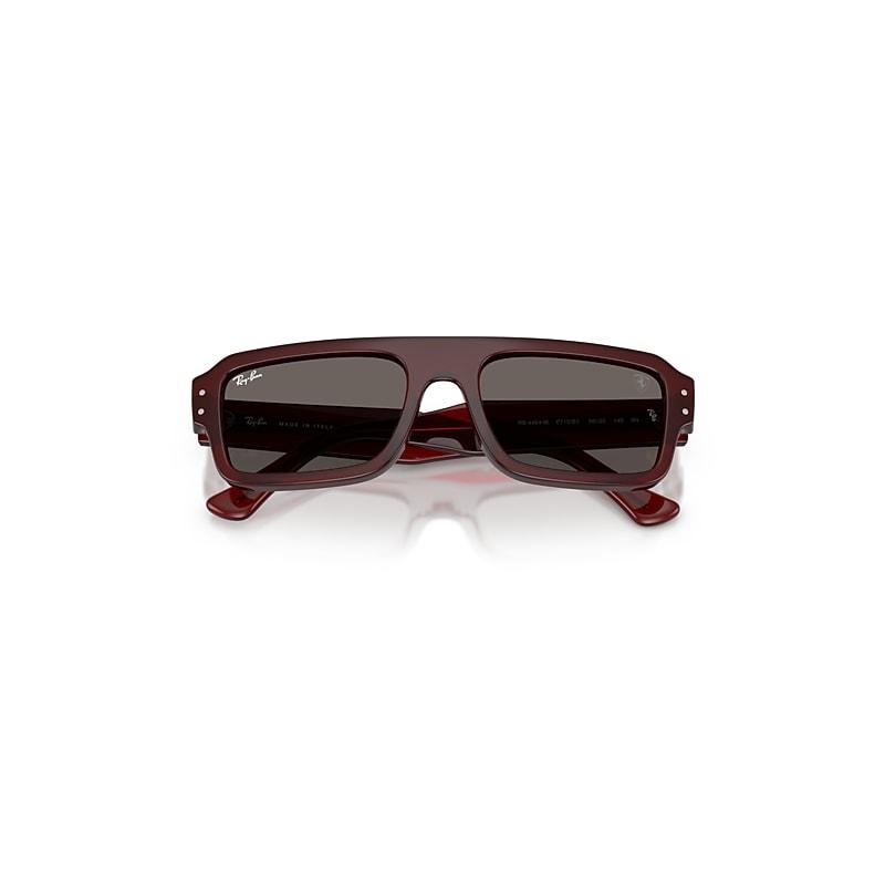 Ray-Ban Rb4454m Scuderia Ferrari Collection Sunglasses Red Trasparent Frame Grey Lenses by undefined