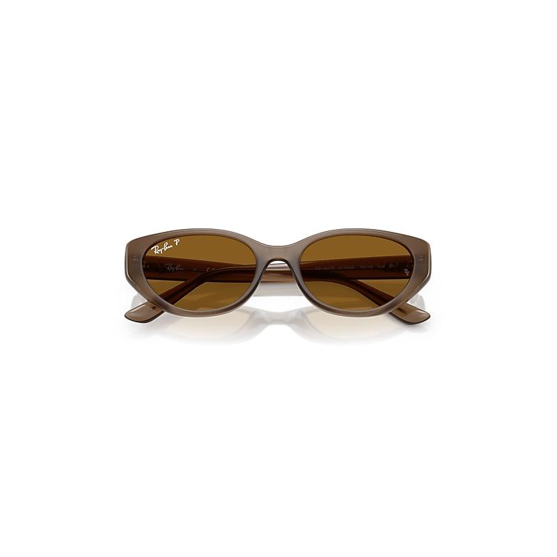 Ray-Ban Rb4457d Bio-based Sunglasses Transparent Brown Frame Brown Lenses Polarized by RAY-BAN