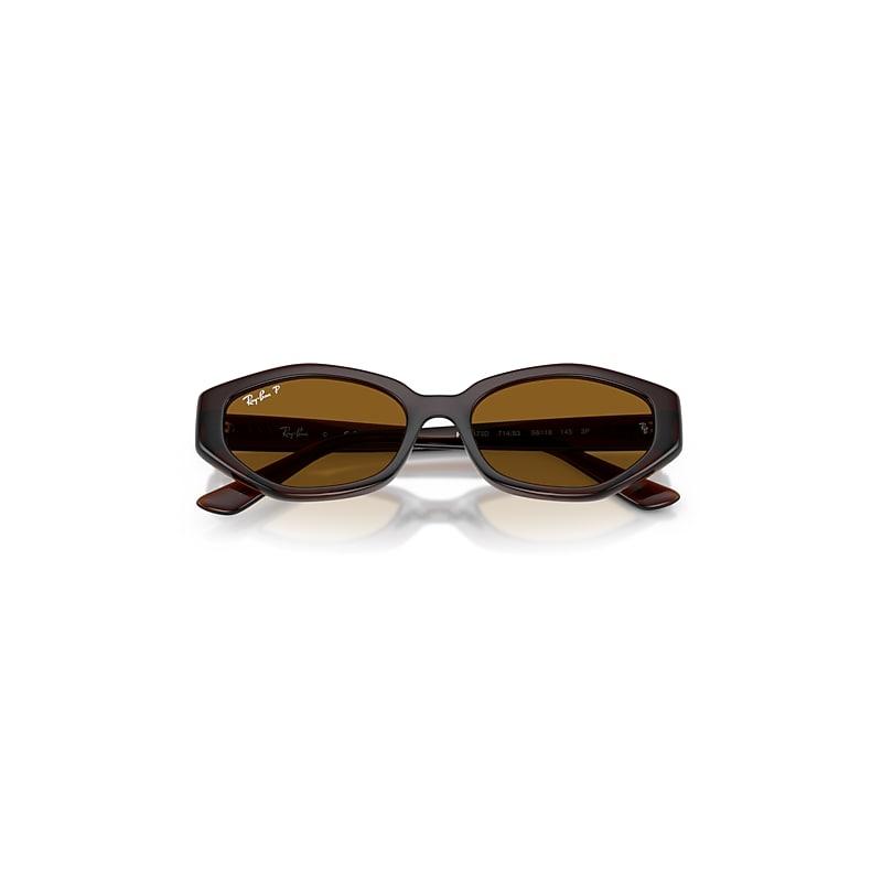 Ray-Ban Rb4473d Sunglasses Dark Brown Frame Brown Lenses Polarized by RAY-BAN