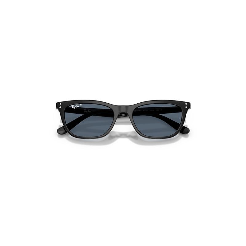 Ray-Ban Rb4474d Sunglasses Black Frame Blue Lenses Polarized by RAY-BAN