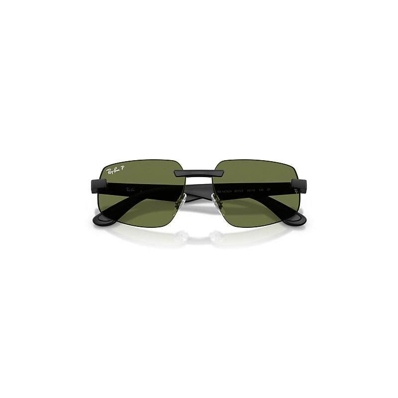 Ray-Ban Rb4475 Polarized Lenses Sunglasses Sand Black Frame Green Lenses Polarized by RAY-BAN