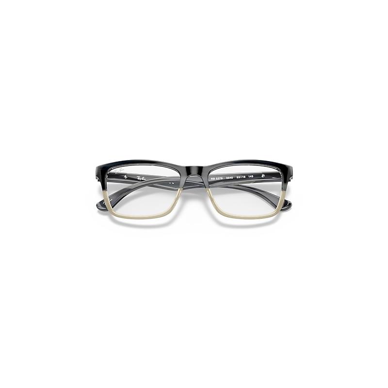 Ray-Ban Rb5279 Optics Eyeglasses Grey Horn Frame Clear Lenses Polarized by RAY-BAN