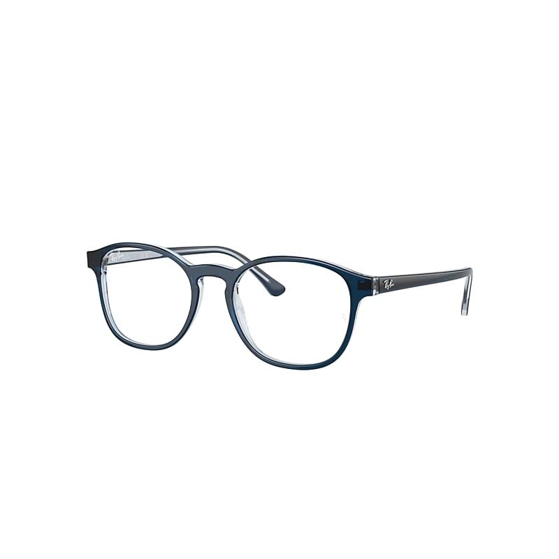 Ray-Ban Rb5417 Optics Eyeglasses Blue On Transparent Blue Frame Clear Lenses Polarized by RAY-BAN