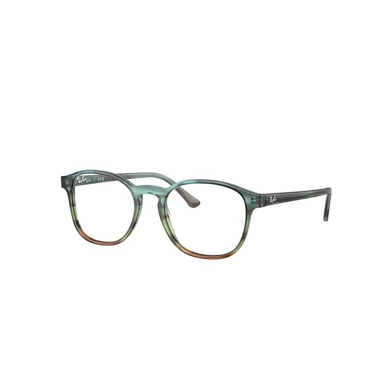 Ray-Ban Rb5417 Optics Eyeglasses Striped Blue & Green Frame Clear Lenses Polarized by RAY-BAN