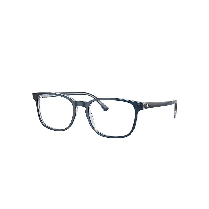 Ray-Ban Rb5418 Optics Eyeglasses Blue On Transparent Blue Frame Clear Lenses Polarized by RAY-BAN