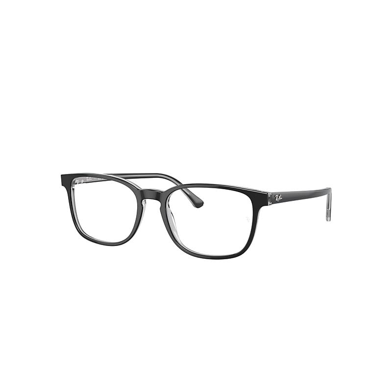 Ray-Ban Rb5418 Optics Eyeglasses Dark Grey On Transparent Grey Frame Clear Lenses Polarized by RAY-BAN