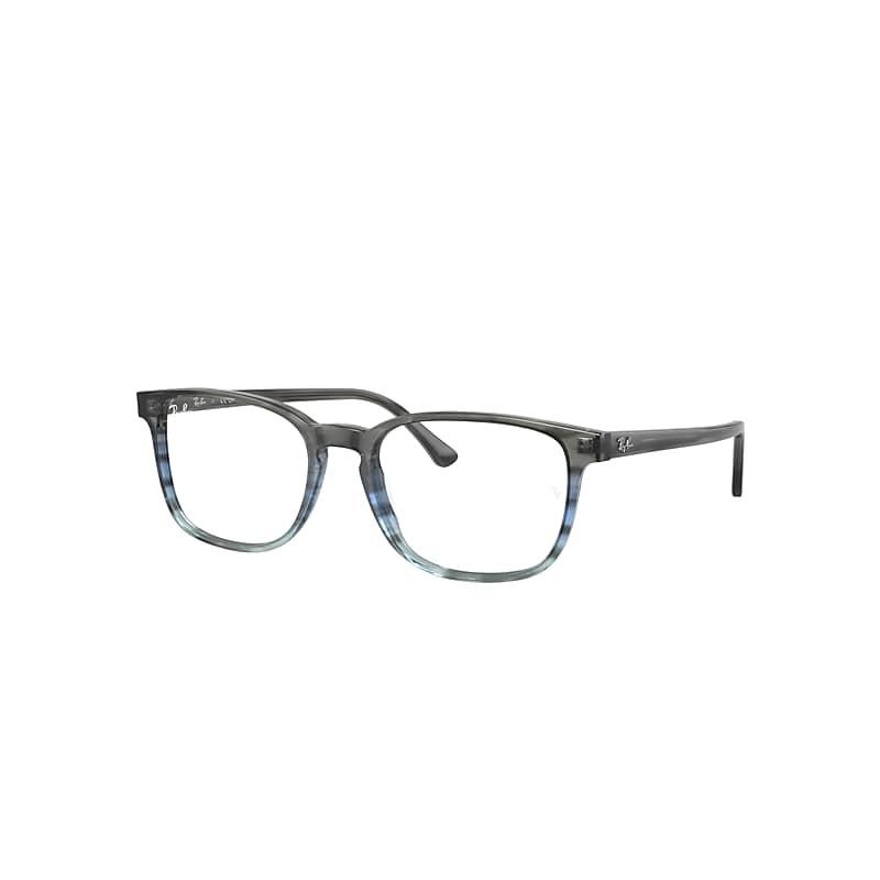 Ray-Ban Rb5418 Optics Eyeglasses Striped Grey & Blue Frame Clear Lenses Polarized by RAY-BAN