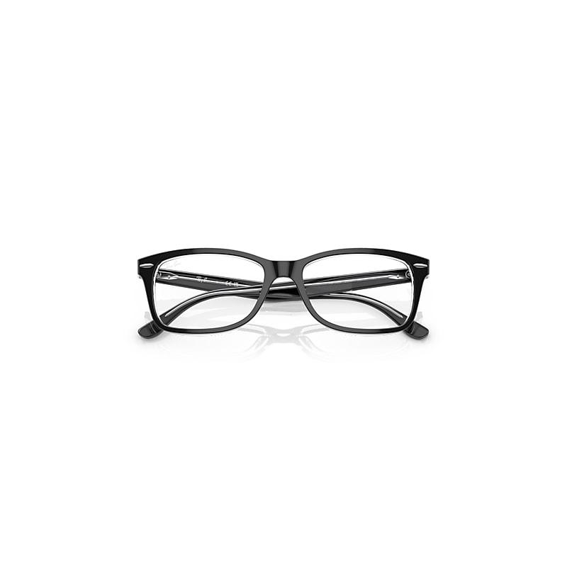 Ray-Ban Rb5428 Optics Eyeglasses Black On Transparent Frame Clear Lenses Polarized by RAY-BAN