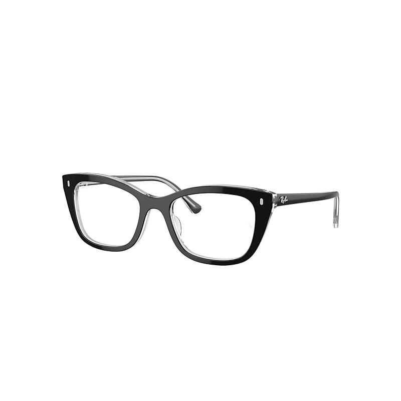 Ray-Ban Rb5433 Optics Eyeglasses Black On Transparent Frame Clear Lenses Polarized by RAY-BAN