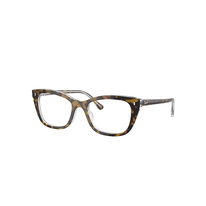 Ray-Ban Rb5433 Optics Eyeglasses Havana On Transparent Frame Clear Lenses Polarized by RAY-BAN