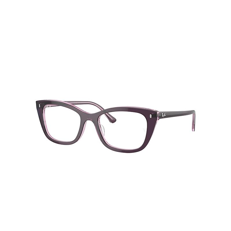 Ray-Ban Rb5433 Optics Eyeglasses Violet On Transparent Pink Frame Clear Lenses Polarized by RAY-BAN